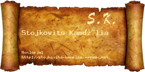 Stojkovits Kamélia névjegykártya